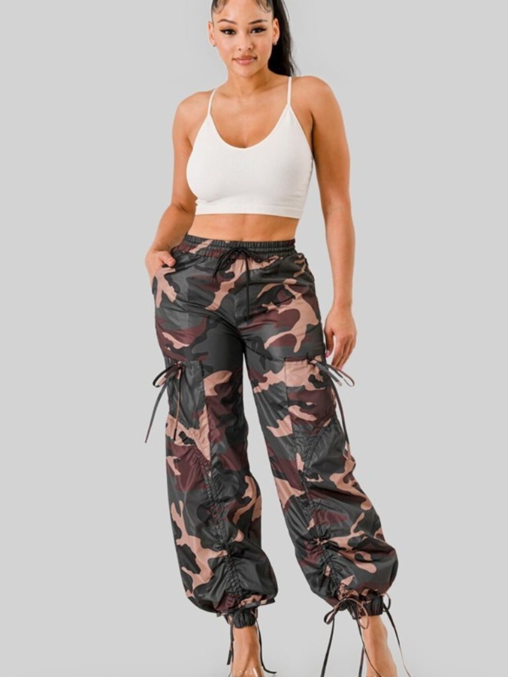 Camo Tie Cargo Camo Pants